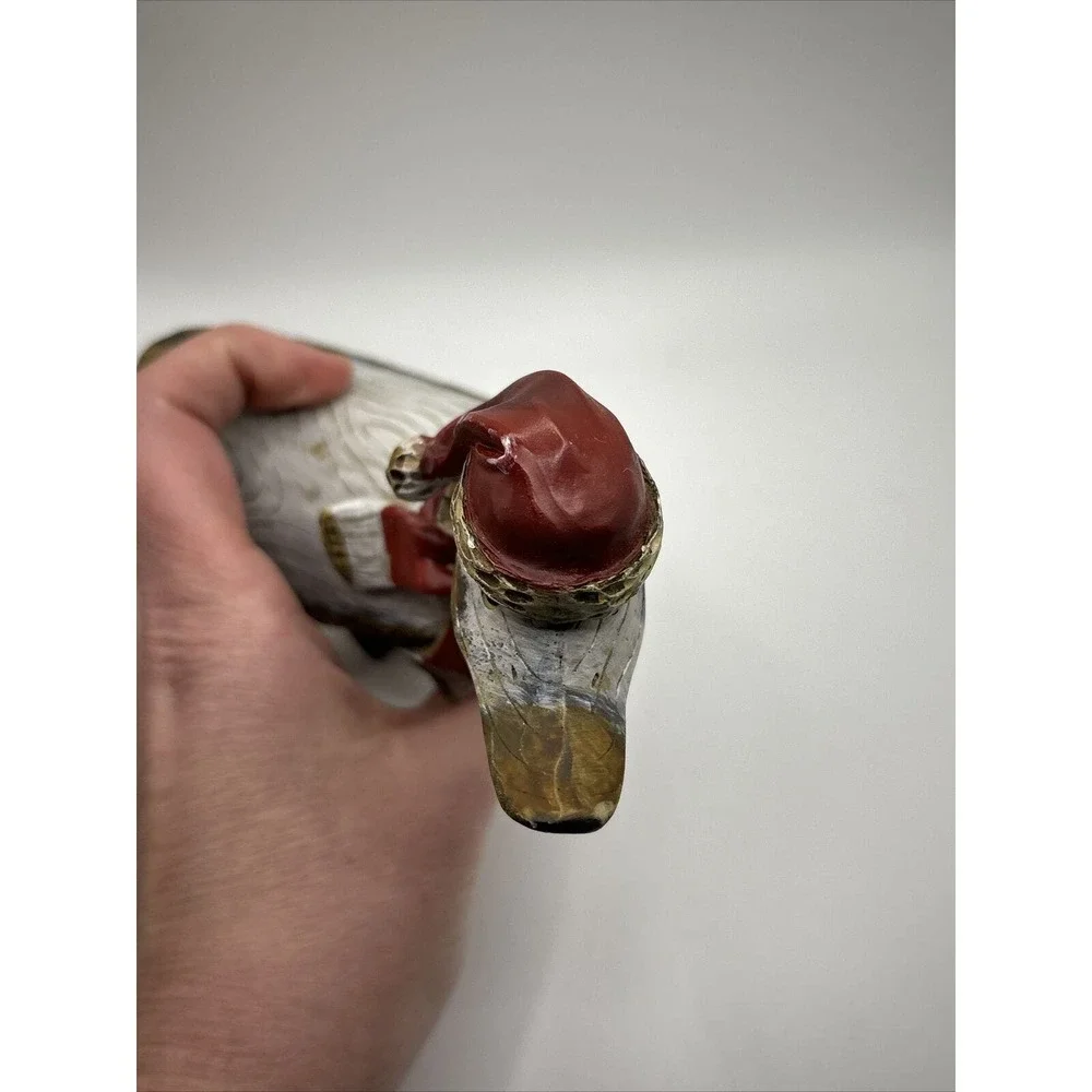 Tii Collections Christmas Goose with Scarf Figurine Resin~Wood Grain Look - Picture 9 of 12